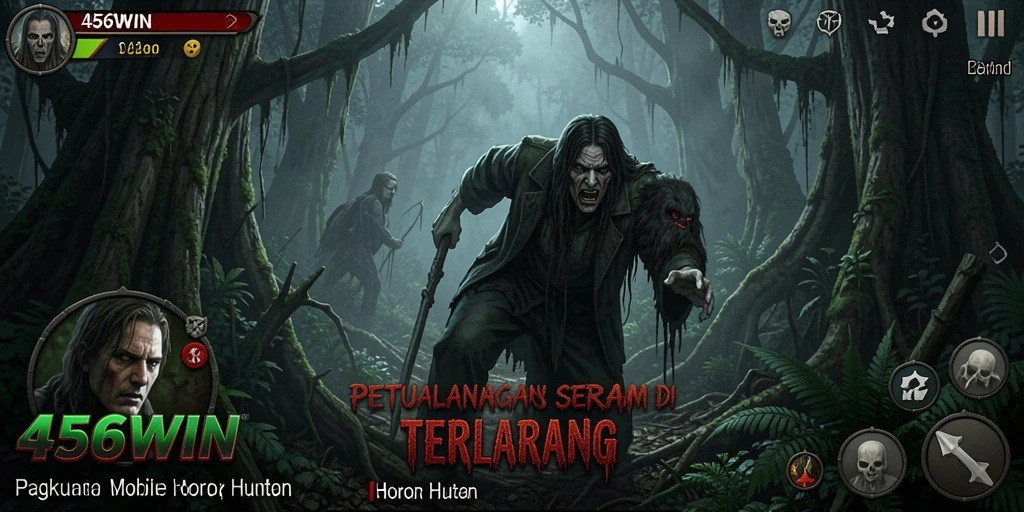 Tampilan antarmuka game Horor Hutan yang mencekam dan mendebarkan.