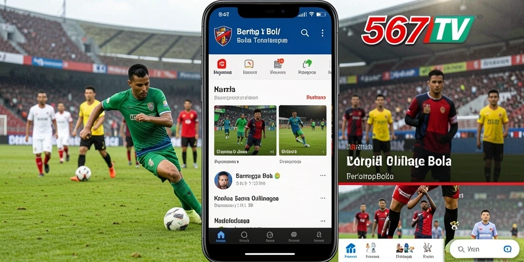 Tampilan antarmuka 567TV yang user-friendly untuk berita olahraga bola.
