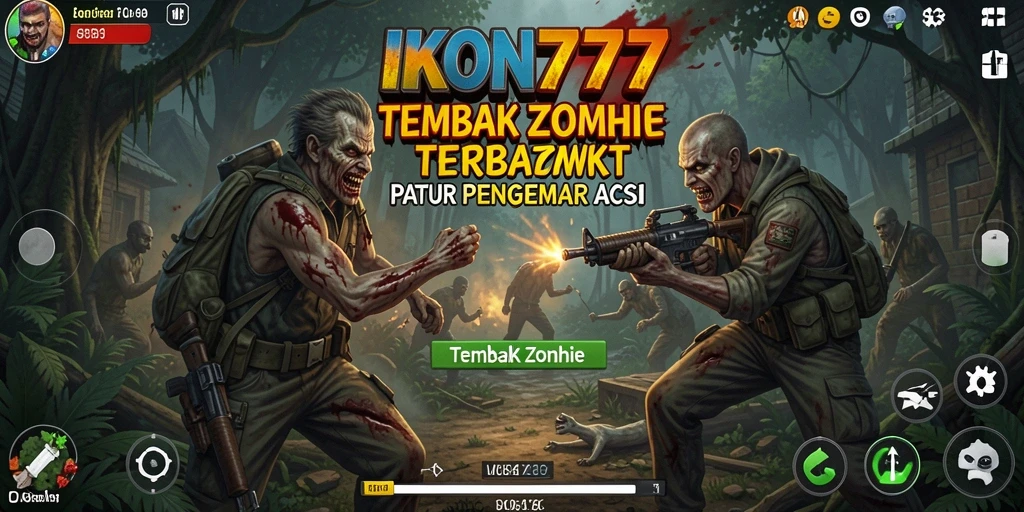 Tampilan antarmuka game Tembak Zombie yang menarik dan penuh aksi.