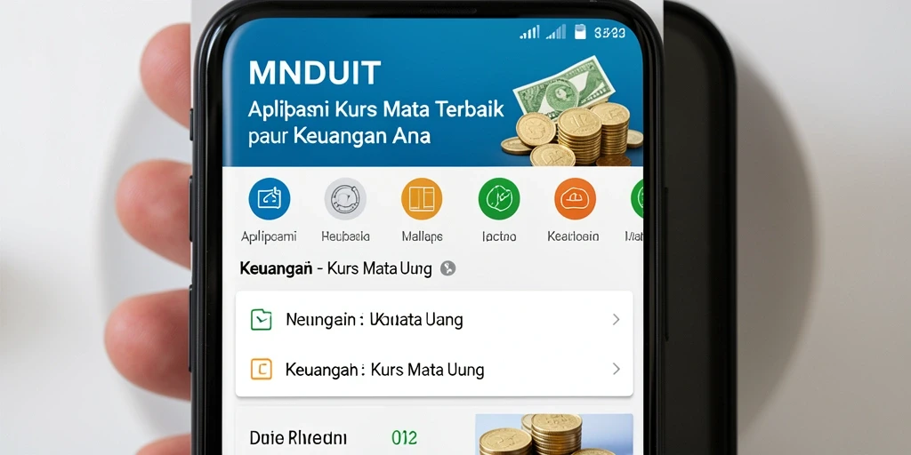 Antarmuka MNDUIT yang sederhana dan fungsional untuk memantau kurs mata uang.