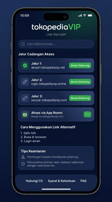 Jalur Cadangan Akses Tokopediavip untuk Pengguna Android